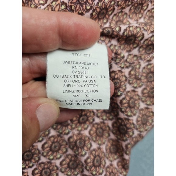 Outback Trading Women's Size XL Pink Sweet Jeans Jacket Style # 2213 - Picture 11 of 16
